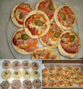 Receita de mini pizza caseira