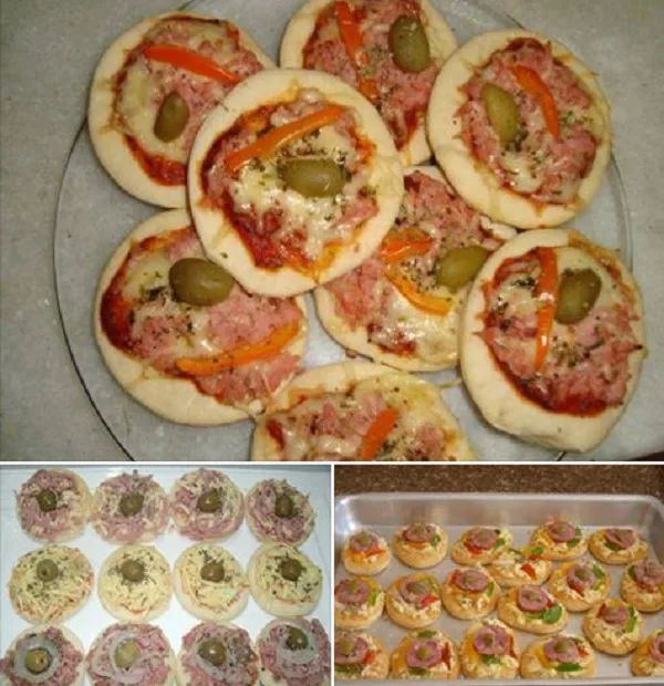 Receita de mini pizza caseira