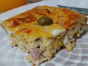 Torta Portuguesa de Liquidificador de Presunto e Queijo