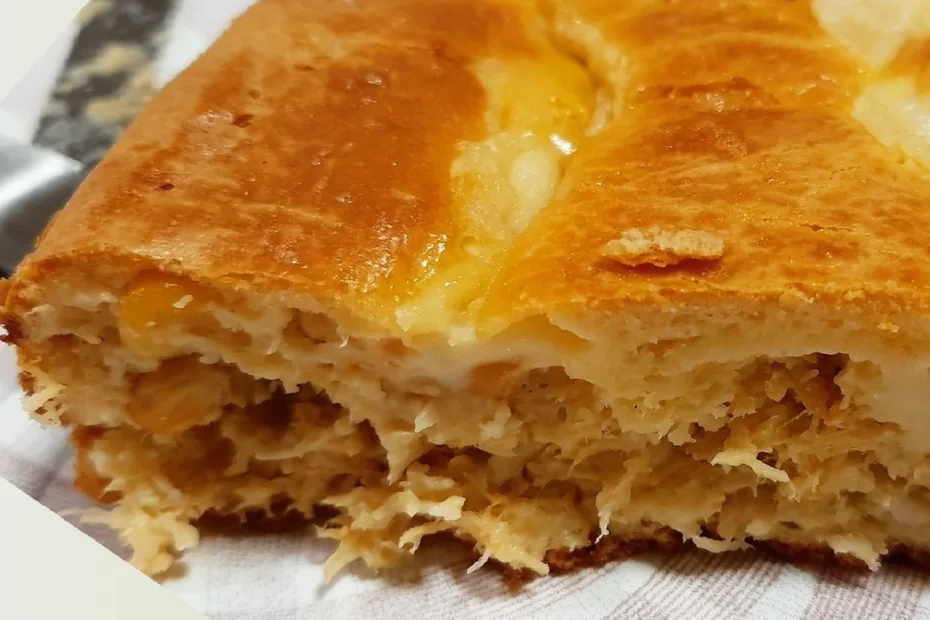 Torta de frango de liquidificador simples e fofinha